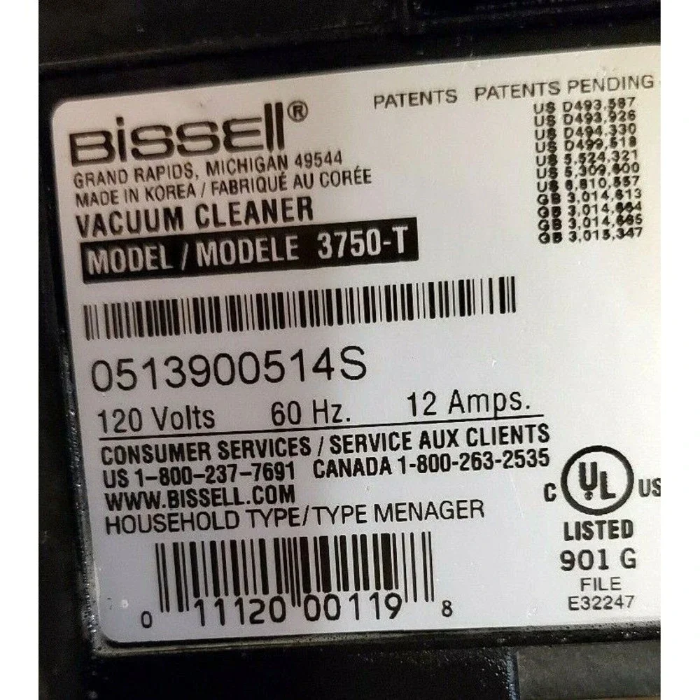 Bissell Lift-off Bagless Vacuum Model 3750-T Lower Dirt Dust Cup Bin Canister